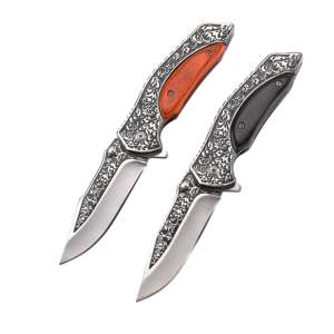 سعر المصنع حار بيع EDC الملمس نحت سكين للفرد لون الخشب مقبض الصلب سكين أفضل هدية التخييم في الهواء الطلق سكين جيب - Product Image 1