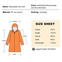 Blouse jetable blanche imperméable jetable de poncho jetable portatif