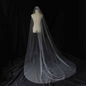 Bonne qualité Xinmeiji V502 monocouche étoilé brillant goutte d'eau haute transparence <span class=keywords><strong>voile</strong></span> de mariée longue queue église voyage photographie Outdoo - Product Image 1