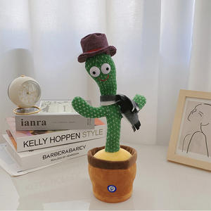 Peluche parlante con carga USB <span class=keywords><strong>para</strong></span> bebé, juguete de peluche con voz, de peluche, con altavoz, <span class=keywords><strong>Cactus</strong></span> bailando, venta al por mayor - Product Image 5