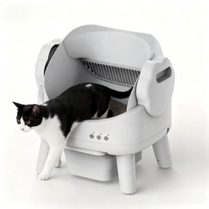 Bac à litière pour chat autonettoyant intelligent avec application, design ouvert, toilette automatique pour chat, bac à litière automatique pour chat avec double protection de sécurité - Product Image 4