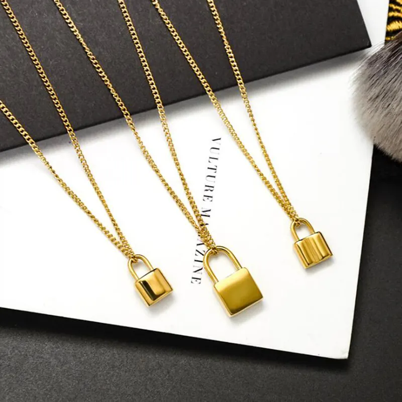 Alibaba Deutschland Hot Sale Edelstahl Kragen Vorhänge schloss Anhänger geschichtete Halskette 18 Karat Gold Schmuck Schloss Halskette Schmuck