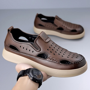 Zuecos Transpirables para Hombre, Sandalias Sin Cordones para Exteriores, Color Marrón, Suela Antideslizante, Zapatos Casuales para Personas de Mediana Edad - Product Image 3