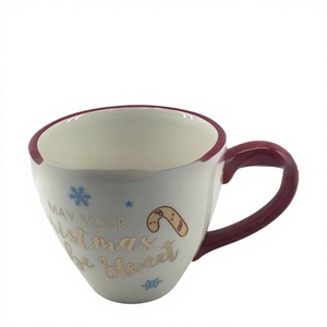 Tasse en céramique de dessin animé, fabricant de tasses en céramique avec décalcomanie de Noël, tasse à café personnalisée avec impression Père Noël, minimalisme moderne, bonbons - Product Image 1