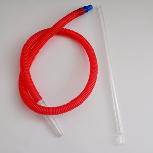 Seeking Excellence <b>Hookah</b> Hose 14x1.5x300mm Red Flexible Tube With Blue Connector For Smoking Accessories - Product Image 1