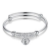 Jachon Vintage 925 argent évidé fleur joli palais cloche bracelet appel message rappel podomètre bracelet intelligent