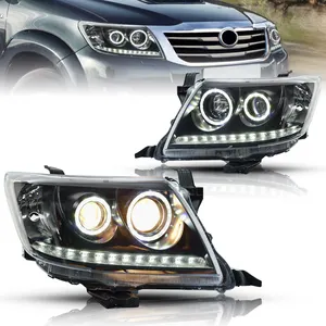 Luz Led frontal arcaica para coche, DRL con haz Alto y Bajo, Hilux para Toyota, Vigo, Revo, Rocco, 2012-2014