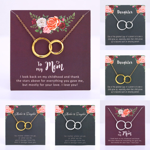 Collar de Joyería para el Día de la Madre, Colgante de Doble Círculo Infinito, Madre y Nieta, Dos Círculos Entrelazados para Collares con Colgante - Product Image 4