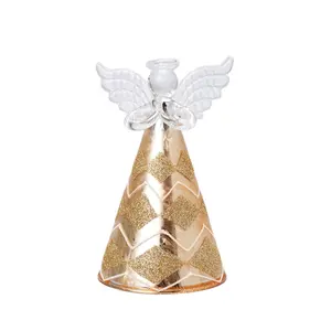 Geometric Sequins Angel Glass Handblown Glass Angel Ornaments