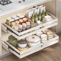 Organisateur de cuisine coulissant moderne pour évier, étagère de rangement robuste en métal, panier multifonction pour vaisselle, assiettes et assaisonnements