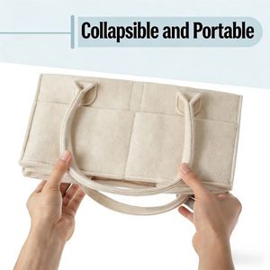 ตะกร้าเก็บของอเนกประสงค์สำหรับเด็กอ่อน ทำจากผ้าสักหลาด ใช้ซ้ำได้ ขายดี ดีไซน์สวยงาม เหมาะสำหรับเก็บของใช้จำเป็นของทารกและสถานีเปลี่ยนผ้าอ้อม - Product Image 5