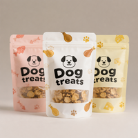 Sachets Doypack personnalisés pour friandises pour chiens avec logo, sacs refermables à fermeture éclair avec fenêtre transparente, emballage alimentaire de qualité alimentaire pour snacks pour animaux de compagnie