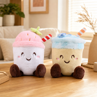 Peluche 100% polyester en forme de tasse de crème glacée brodée, jouet anti-stress 30 cm Babywolf pour fête d'anniversaire, tous âges