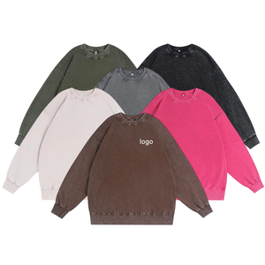 เสื้อสเวตเชิ้ตแขนยาวทรงโอเวอร์ไซส์ คอวี ลุควินเทจแบบนุ่ม รับสกรีนโลโก้ตามสั่ง - Product Image 1