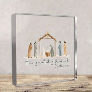 square <b>Acrylic</b> <b>Mirror</b> Word Ornaments Stand Ins Wind Decoration Transparent Graduation Season Nativity Scene - Product Image 1