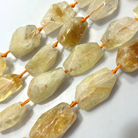 Perles de pierres précieuses semi-précieuses en citrine de forme irrégulière facettée de 15-20x30 mm, bloc long rectangulaire, pour la fabrication de bijoux