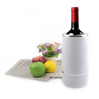 Seau à glace pour champagne et vin avec bac en plastique à double paroi pour bouteille de bière, boisson, fête, refroidisseur de boissons, bac de rangement