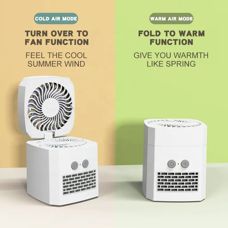 2 in 1 Air Cooler Fan Mini Portable Usb Rechargeable desk Air Coolers Electric Heater