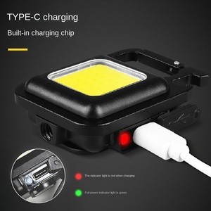 COB USB sạc di động LED móc chìa khóa đèn AA pin mini đèn pin cho cắm trại & Ngoài trời IP65 đa chức năng cơ thể bằng nhựa - Product Image 5