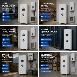 Gabinete de Almacenamiento de Energía con Batería LiFePO4 Móvil para Sitios Intermitentes, 21.5kWh, con Ruedas, BMS, CAN, RS485 - Product Image 3