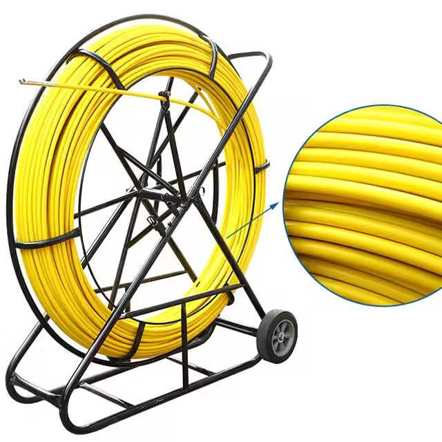 High Strength Fiberglass Duct Rodder Steel Wire Core Cable Pulling Rod 4-18mm Fish Tape for Electrical Conduit Installation