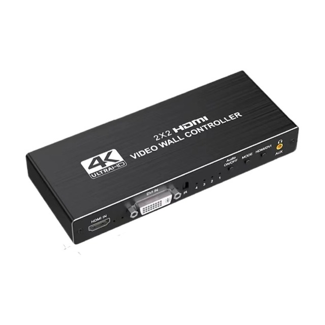 Video Wall Controller 2x2 HDMI Splicing 4K 4 HDMI Output DVI in SPDIF 3.5mm Audio RS232 Remote for Tv Monitor Lcd Display