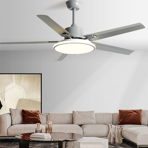 พัดลมเพดานแบบประหยัดพลังงานทันสมัย ขนาด 42 48 52 นิ้ว ใบพัดสแตนเลสและไม้ พร้อมไฟ LED - Product Image 6