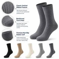 Chaussettes en coton tricotées pour hommes OEM, design personnalisé avec logo, chaussettes décontractées pour affaires, respirantes, classiques, côtelées, pour la vie quotidienne en automne