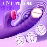 Vibrador de Conejo con Estimulación del Punto G y Movimiento de Empuje, Juguetes Sexuales para Mujeres, Juguetes Sexuales para Parejas con Simulación de Lamido de Corazón, Vibrador Sexual Femenino