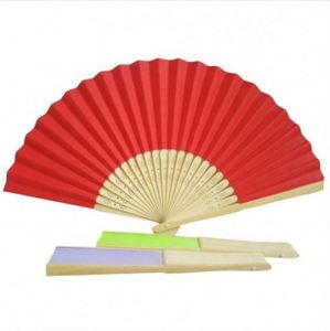 Hot Selling Printed logo Personalized Bamboo Paper <b>Silk</b> Fabric Folding Hand Fans for Wedding Party Gift - Product Image 6