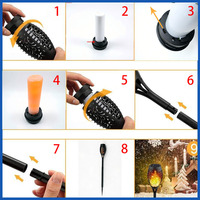 Lampe torche solaire créative à capteur IP65 avec angle de faisceau de 360° pour l'éclairage de jardin