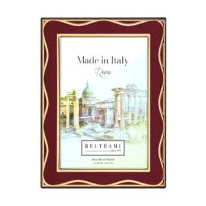 Beltrami Photo <b>Frame</b> 4x6 Inch Real Silver Plated Red Wave Gold Design - Product Image 1