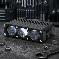 Projecteur LED JHS pour calandre avec solénoïde, feux de brouillard auxiliaires à 3 lentilles, lampe Canbus pour voiture, moto, camion, SUV, tout-terrain