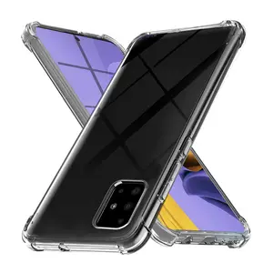 Trong Suốt Rõ Ràng Chống Sốc Mềm TPU Bumper Trường Hợp Che Đối Với Samsung Galaxy A51 Trường Hợp Funda Movil