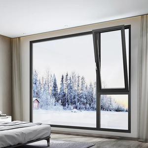 <span class=keywords><strong>Fenêtre</strong></span> à <span class=keywords><strong>battant</strong></span> inclinable en alliage d'aluminium au design moderne, double vitrage, isolante, insonorisée, pour salle de bain et villa - Product Image 2