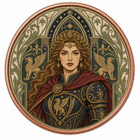 Pièce de collection 1 oz en cuivre fin .999, motif Reine Dragon, portrait de guerrière fantastique personnalisé, médaillon commémoratif, vente en gros