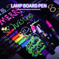 Rotulador de Tiza Líquida Borrable para Estudiantes, 6/8 Colores, Punta Plana para Escribir en Vidrio, Cerámica, Espejos, Acrílico y Decoración