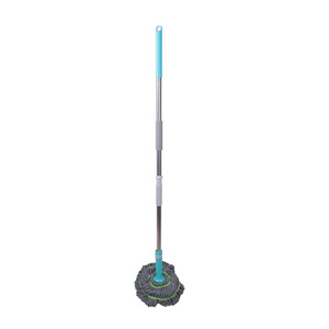 Serpillère auto-essoreuse en microfibre ronde bleu ciel pour le nettoyage des sols - Product Image 1