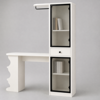 Bureau d'ordinateur moderne en bois blanc multifonctionnel et réglable avec tiroir, table d'écriture pliable et convertible, poste de travail de bureau