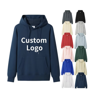 FLOWORA 400GSM Screen printing Hoodies Thick Fleece Heavy Weight Oversized Hoodies Custom Print Logo Men's Hoodies <b>Sweatshirts</b> - Product Image 1
