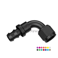 Sumeichan selang Push Lock Aluminium berakhir fitting untuk selang pendingin minyak mobil balap, 30 45 60 90 120 150 180 derajat siku