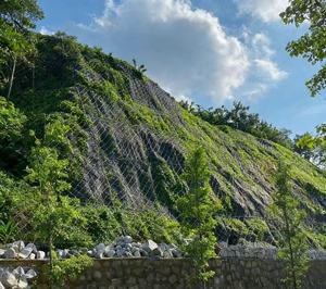 Flexible Metal <strong>Link</strong> <strong>Chain</strong> <strong>Link</strong> Mesh Woven Slope Protection Falling Rock Barrier Net Bending Welding WPC Frame Eco-friendly - Product Image 2