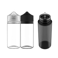Ecannal CE TPD ISO8317 Botella de Plástico PET V3 de 100 ml con Gotero, Transparente, Negra, con Tapa CR, con Etiqueta Privada y Caja