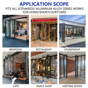 Portes coulissantes pliantes <span class=keywords><strong>en</strong></span> aluminium verni, <span class=keywords><strong>prix</strong></span> <span class=keywords><strong>d</strong></span>'usine, portes de patio pliantes pour villas, jardins et bureaux - Product Image 5