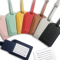 Étiquettes de bagage réglables en cuir PU avec boucle, vente en gros, étiquettes nominatives pour valises, étiquettes portables pour cartes d'embarquement pour les voyages quotidiens