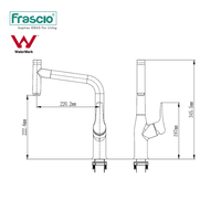 Frascio Robinet d'évier de luxe pliable monté sur le pont Robinets chauds et froids pour éviers de cuisine Robinet de cuisine en laiton