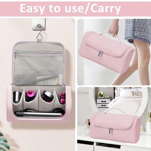 Travel Storage Bag <b>Holder</b> Hair Styler Organizer for Attachments Portable Storage Bag with Hanging Hook - Product Image 6