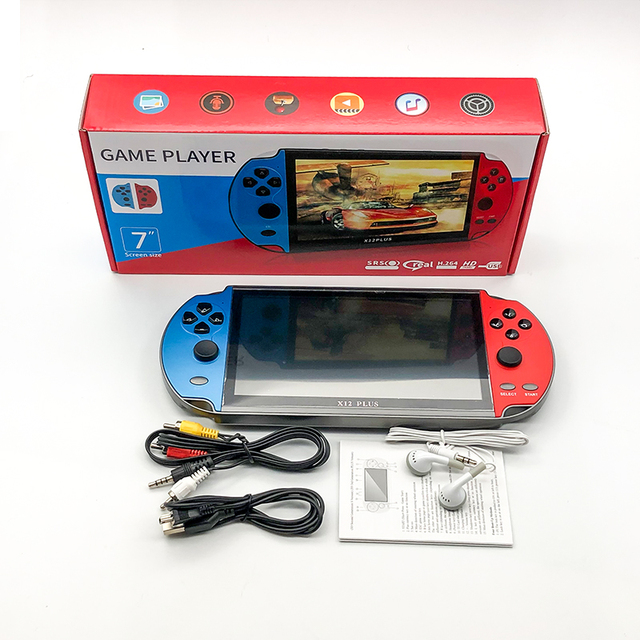 Hot Selling X12 Plus 7 Inch 128 Bites Handled Player Ratro Video Games Handheld Game Consoles for Kids