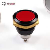 TOOWEI Interrupteur à bouton-poussoir étanche en métal 19mm