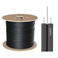 Indoor Fiber Optic Drop Cable GJXFH 1 Core | FTTH LSZH Cable with FRP Strength Member